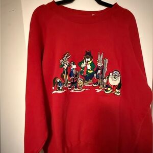 ACME Red Cotton Blend embroidered Sweatshirt